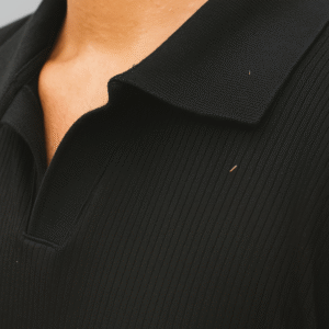 Black Niddle Textured Polo shirt