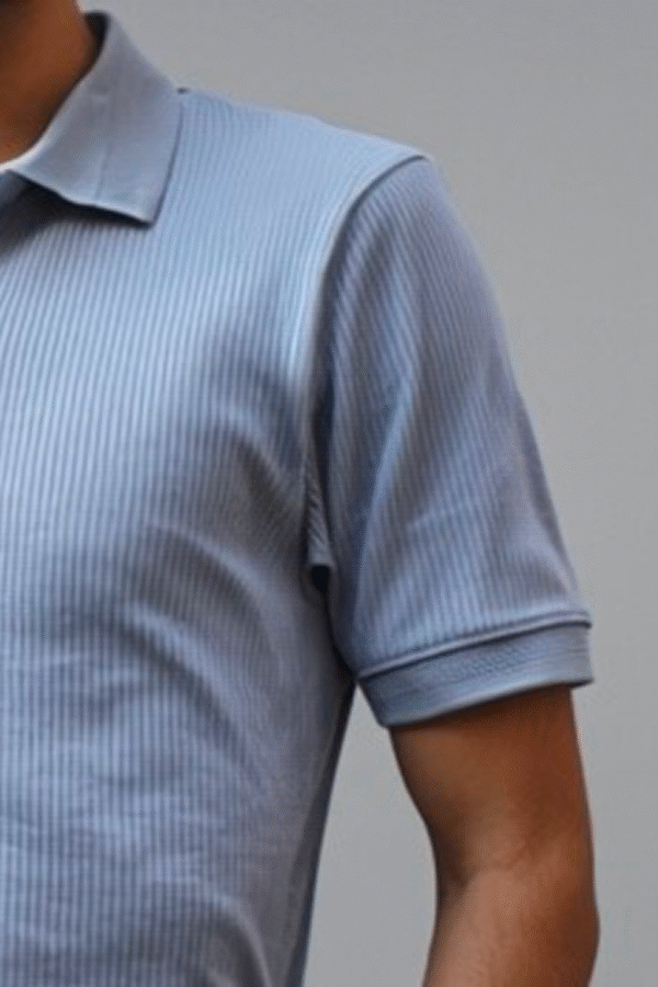 Sky Blue Niddle Textured Polo shirt